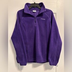 Columbia Purple Fleece Quarter Zip Jacket, Large
